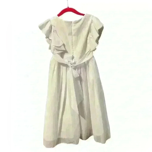 🟠Abaowedding Chiffon Flower Girl Dress with Flutter Sleeves (Size 2-3) - Picture 3 of 5